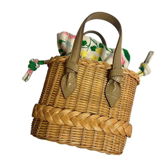 Pamela Munson x Riley Sheehey mini straw handbag wicker Tuckernuck - Picture 3 of 9